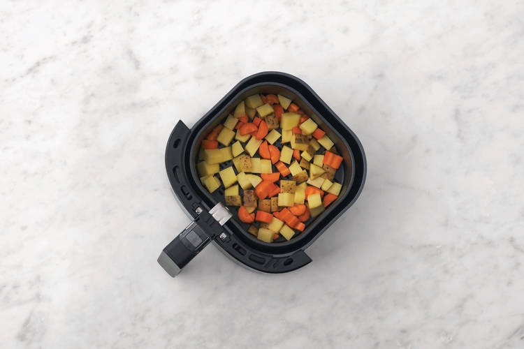 Air fry the veggies