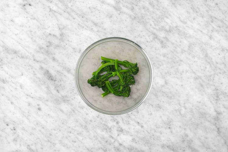 Steam the baby broccoli