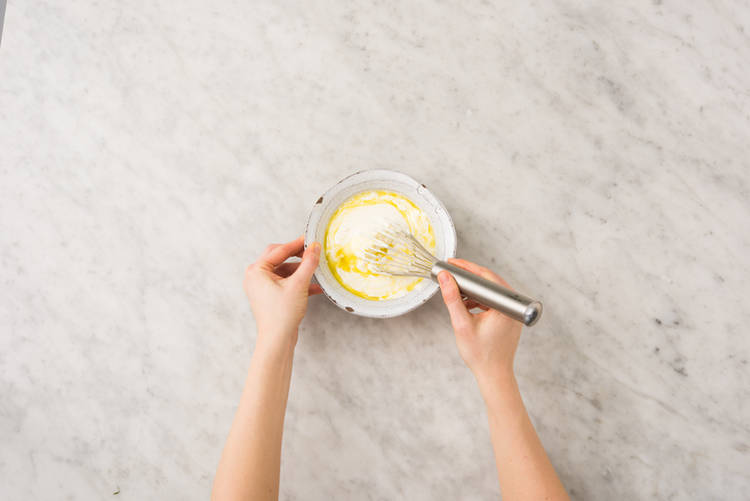 Make the garlic yoghurt