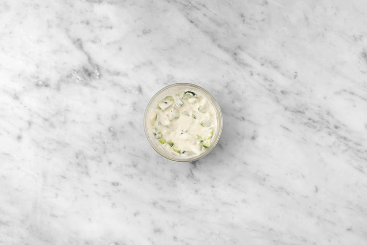 Make the raita & warm rice