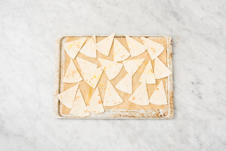 Bake the tortilla chips 