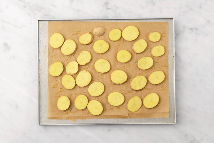 Roast the potato rounds