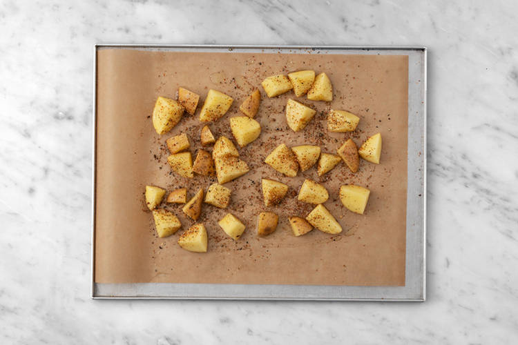 Bake the spiced potato