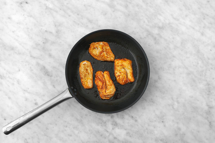 Cook the chicken & toast the buns