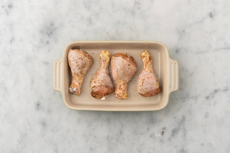 Bake the chicken drumsticks