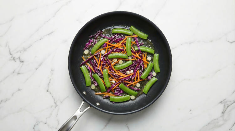 Cook Cabbage & Snap Peas