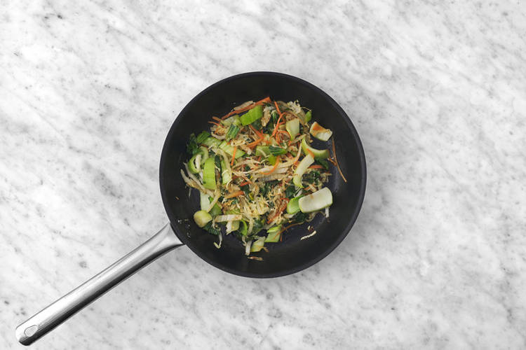 Cook the veggies & prawns