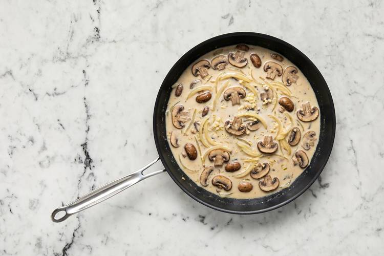 Cook veggies and make sauce