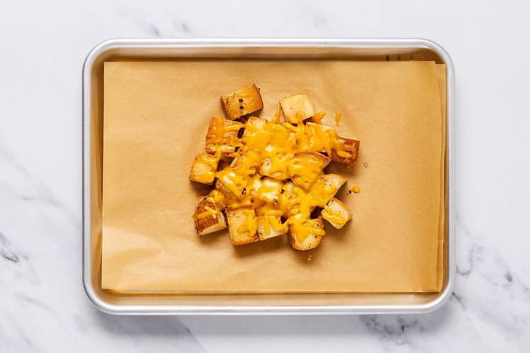 Make cheesy croutons