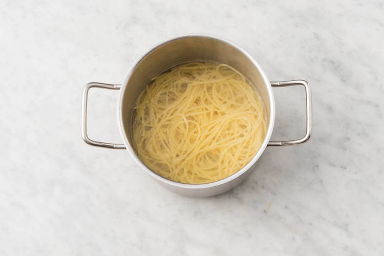 Boil the spaghetti