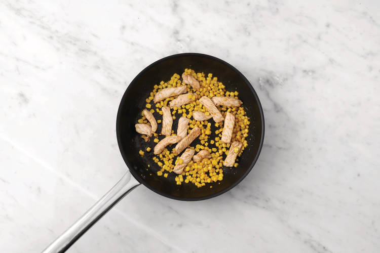 Cook the chicken & corn