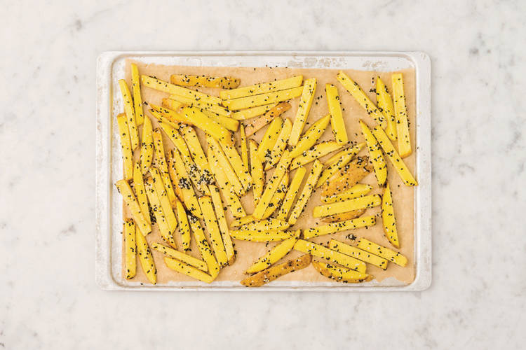 Bake the sesame fries 