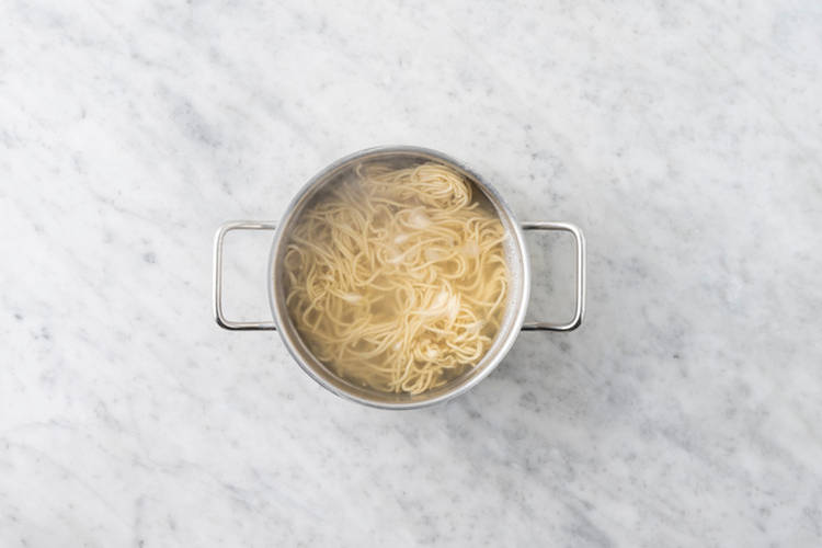 Cook the egg noodles