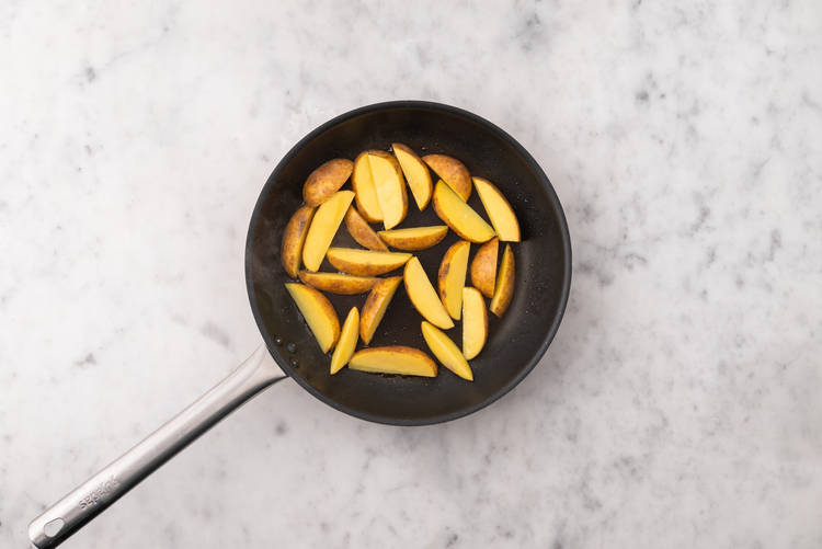 Fry the potato wedges