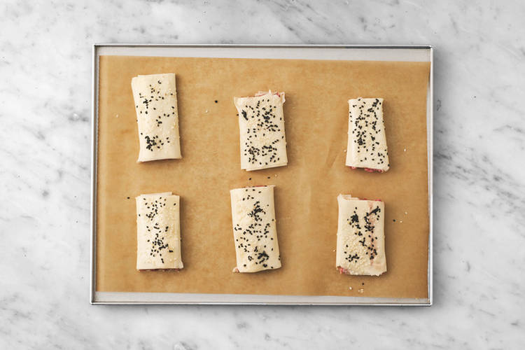 Bake the sausage rolls