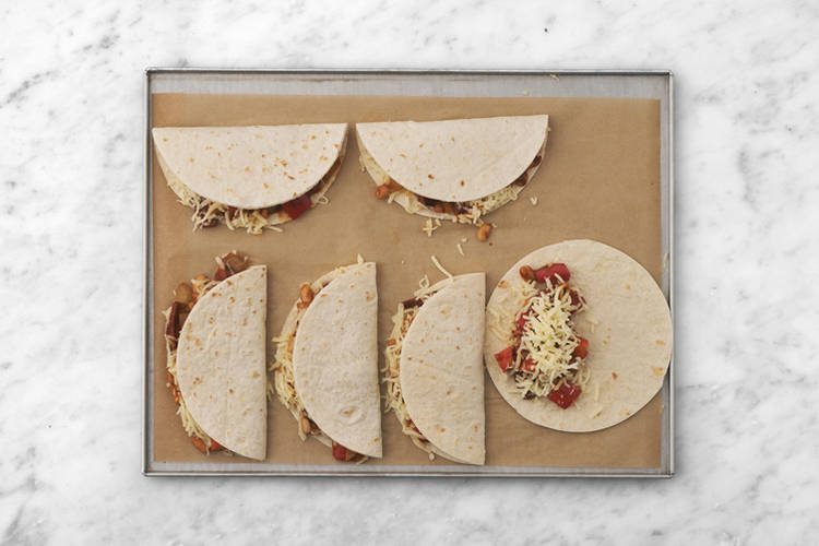 Make the quesadillas