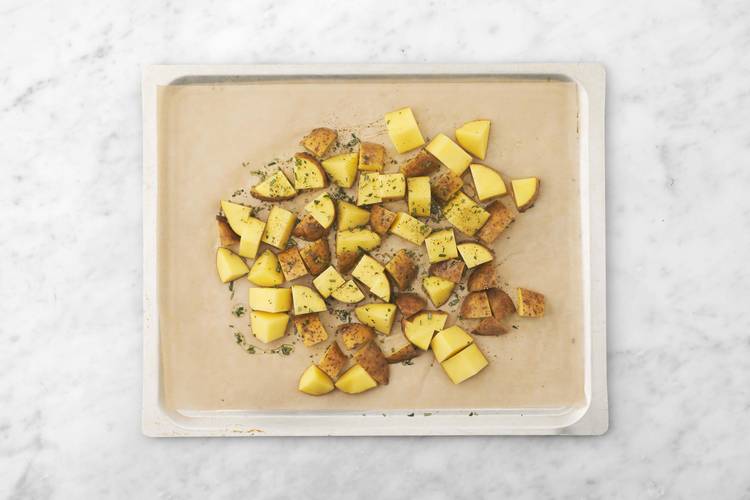 Start prep and roast potatoes