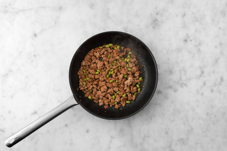 Glaze Impossible® Burger Patties and edamame