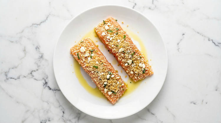 Make Crust & Coat Salmon