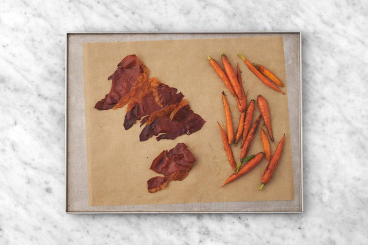 Cook the carrots & prosciutto