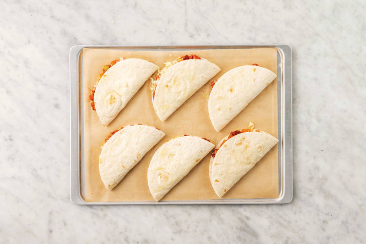 Make the quesadillas