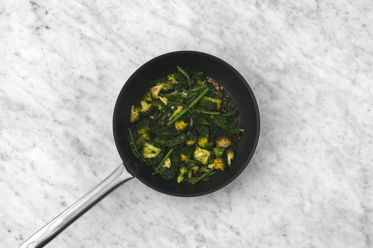Cook the veggies