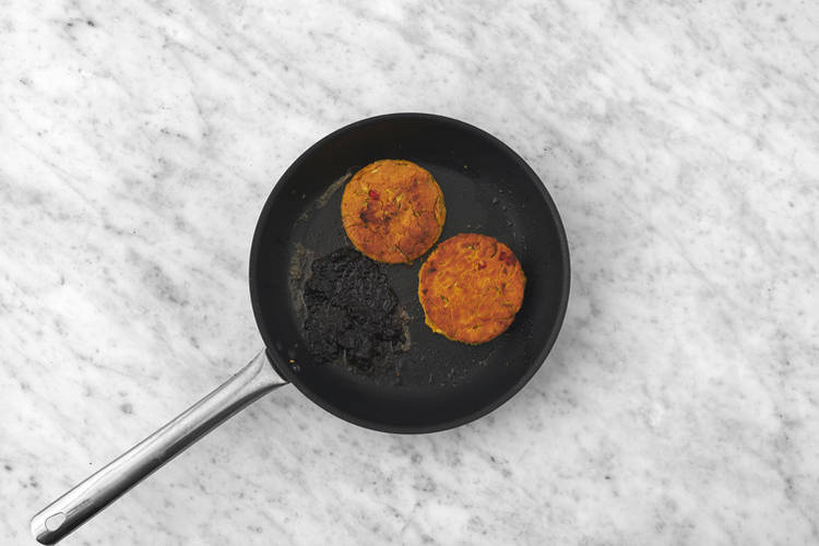 Cook the patties & heat the buns
