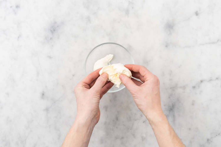 Mozzarella portionieren