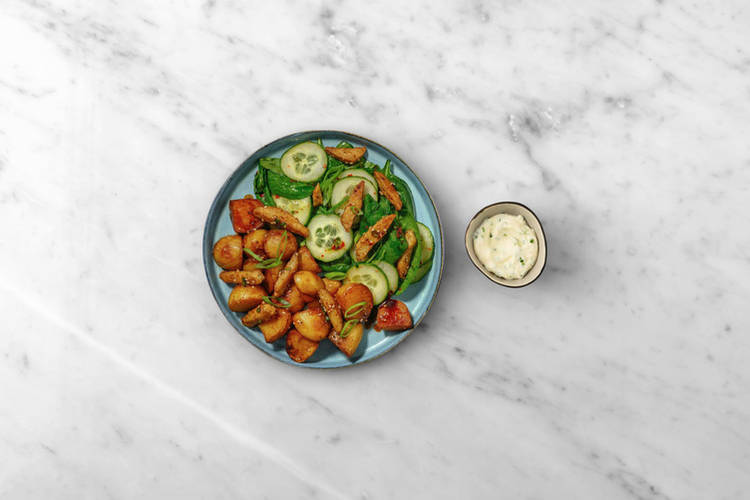 Vegane Filetstücke braten & Anrichten