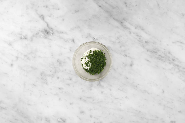 Make the herby yoghurt