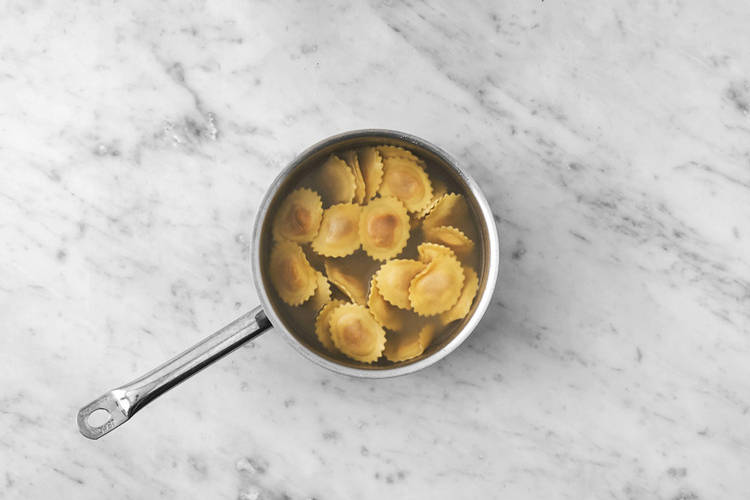 Get prepped & cook the ravioli