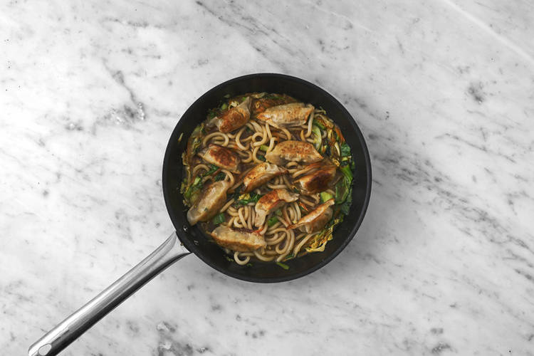 Cook the noodles & dumplings