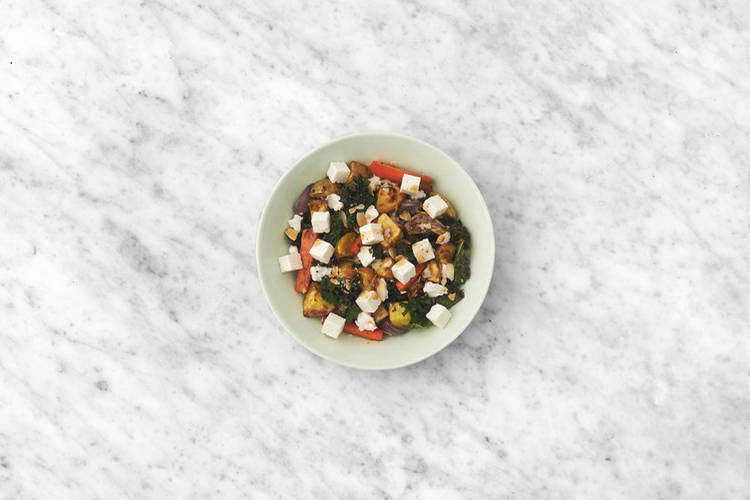 Halloumi braten & Anrichten