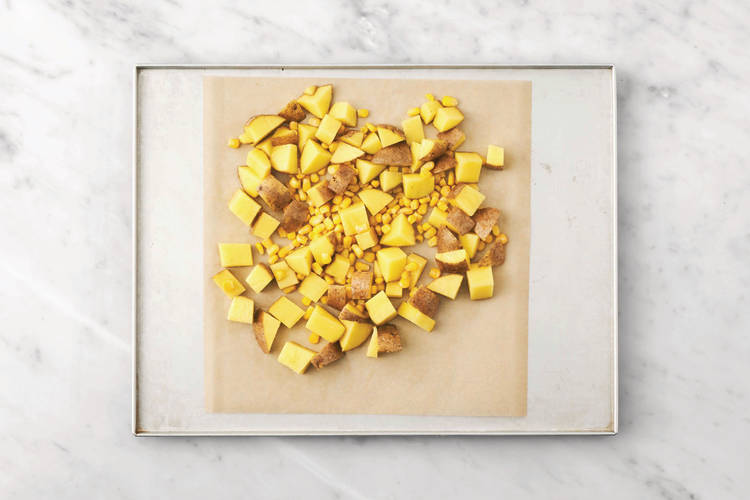 Start the corn potatoes