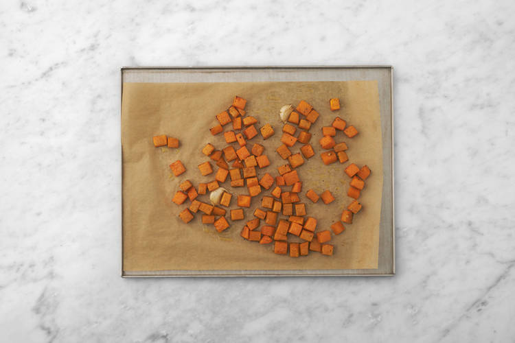 Roast the pumpkin & garlic