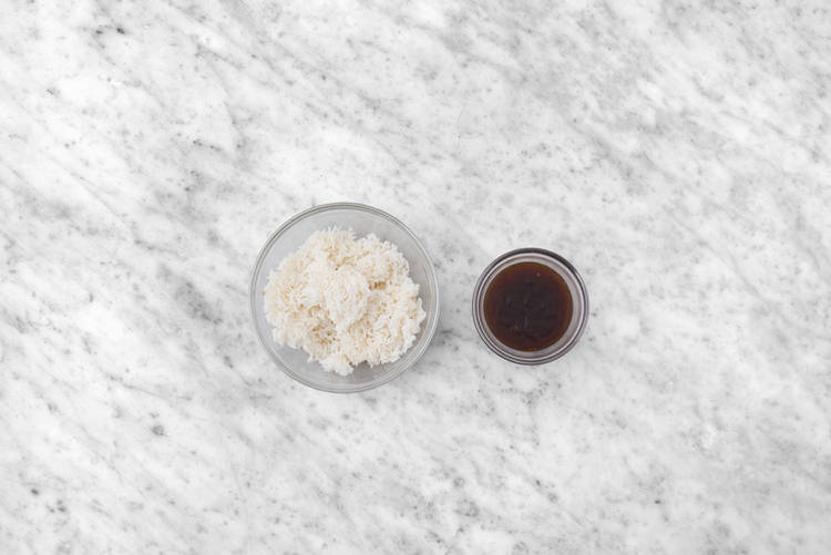 Microwave the rice & sauce