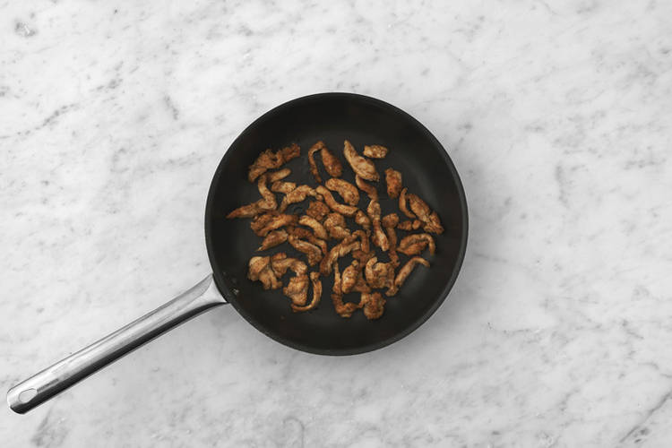 Cook chicken and bacon