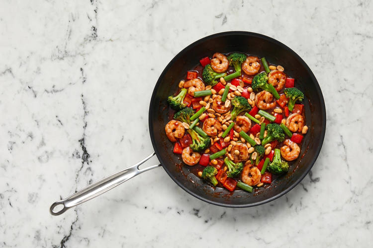 Cook Shrimp & Finish Veg