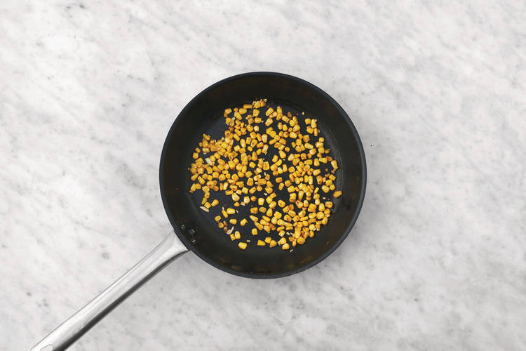 Char the corn & cook the veggie mince