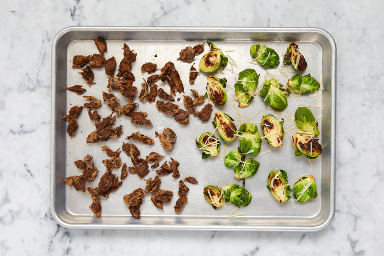Finish Sprouts & Roast Mushrooms