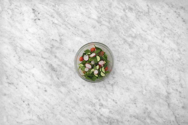 Make the dressing & toss the salad