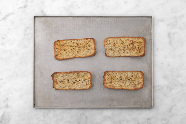 Cook the chicken and toast ciabatta
