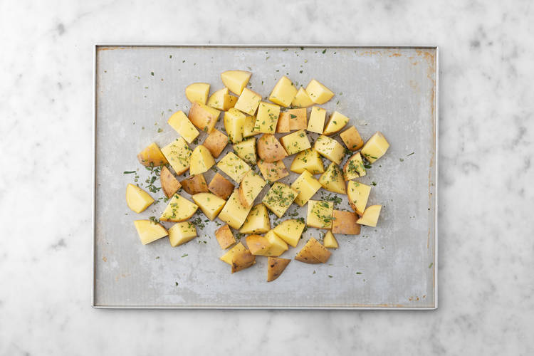 Start prep and roast potatoes