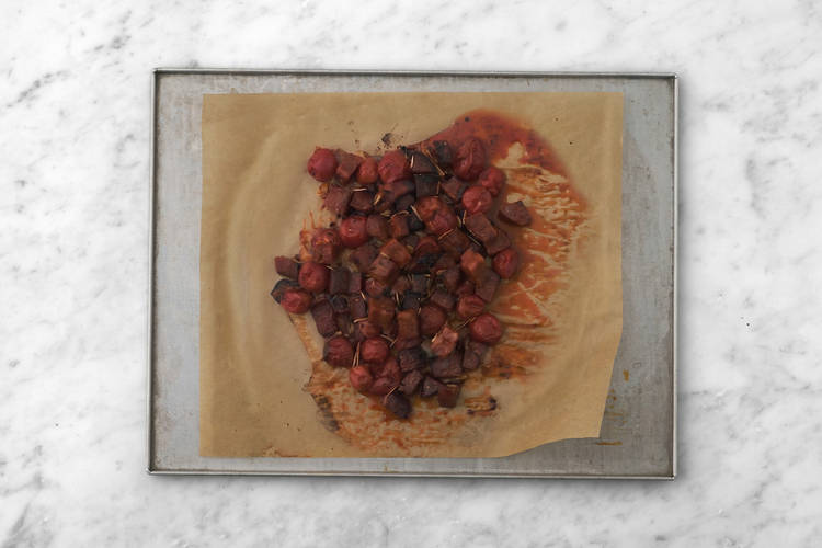 Roast the chorizo