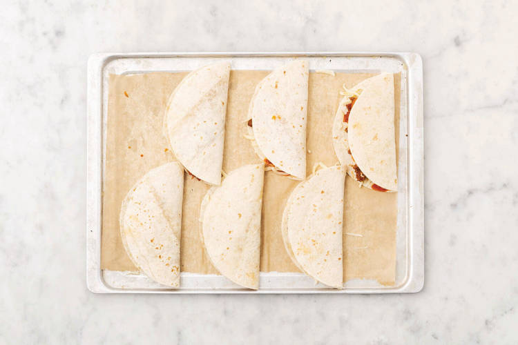Bake the quesadillas