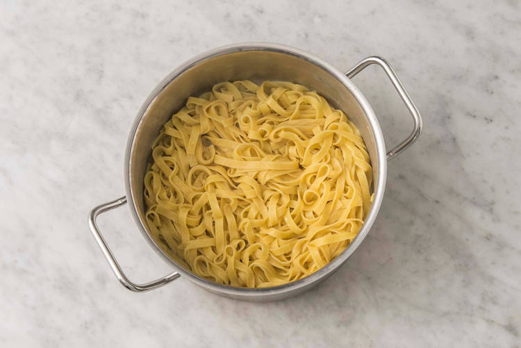 Boil the fettuccine