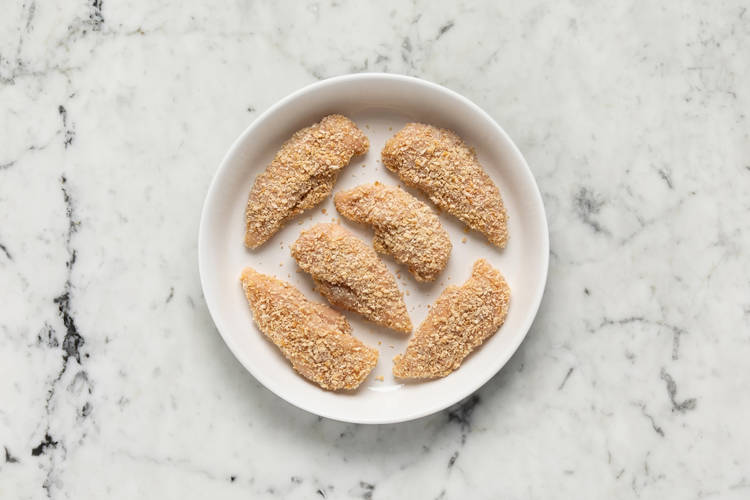 Préparer la courgette et le poulet