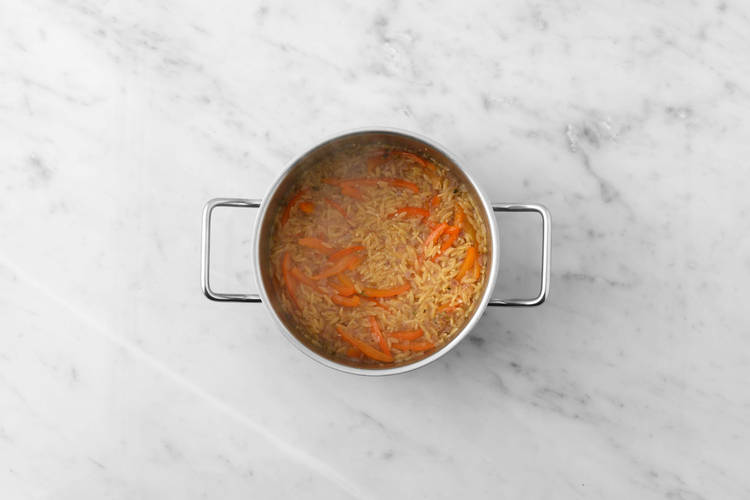 Orzo en cuisson