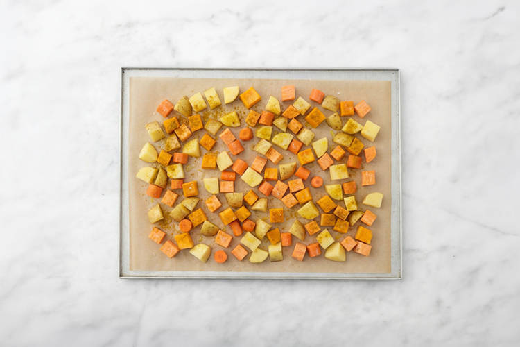 Baked the veggies