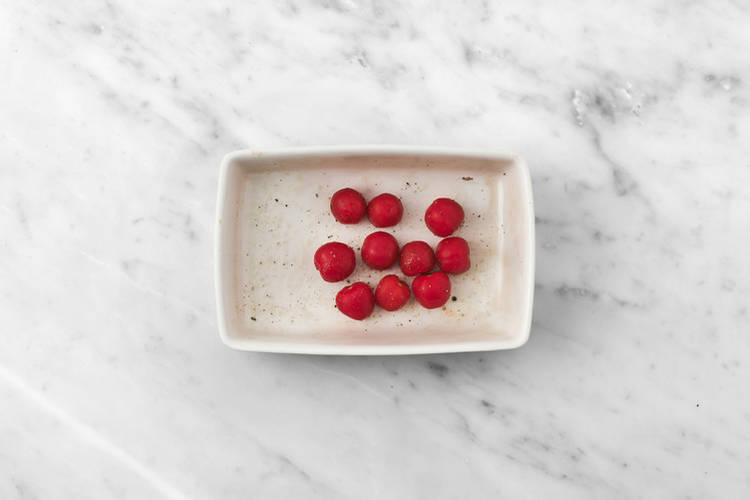 Roast the cherry tomatoes